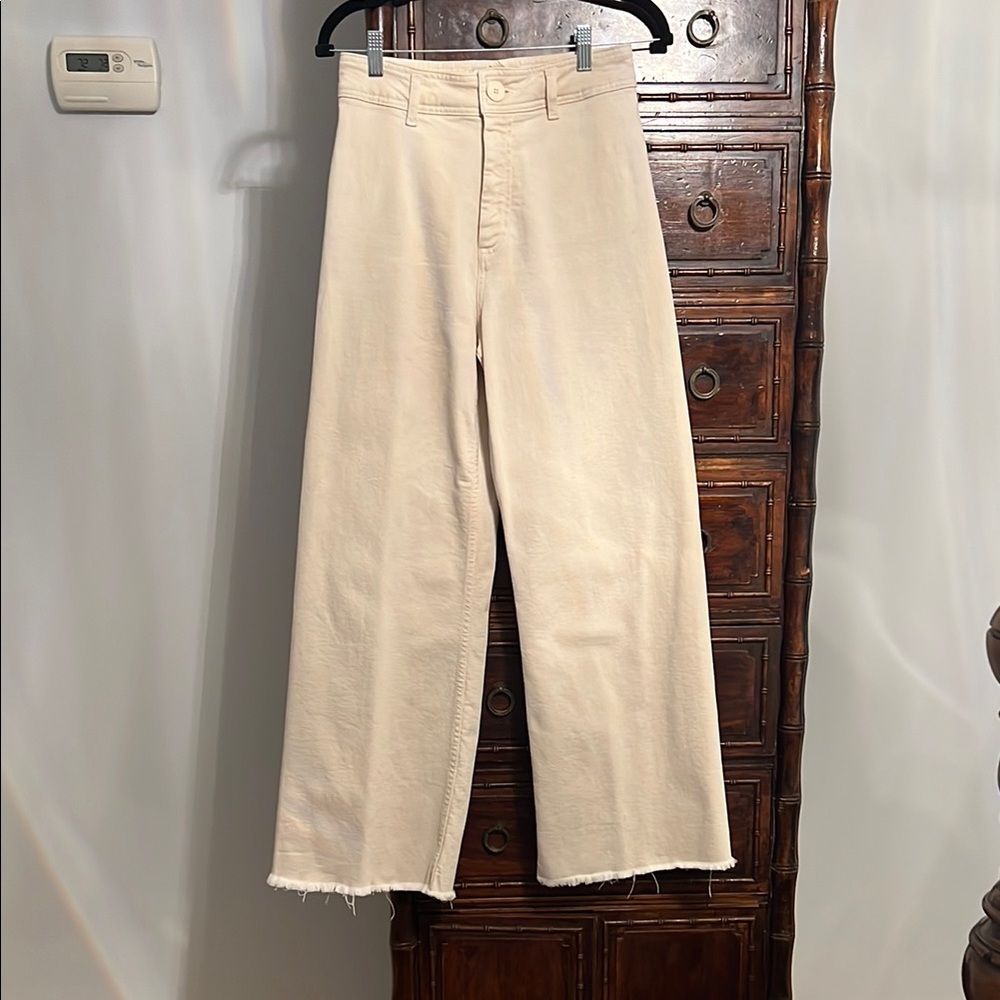 Zara Cream Straight Leg Pants